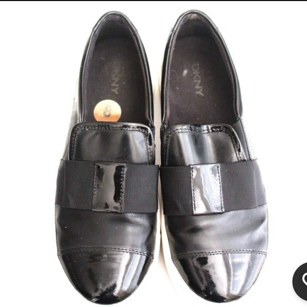 DKNY Y2K Chunky Black Slip on Shoes Sz 8 Baddie Goth Grunge